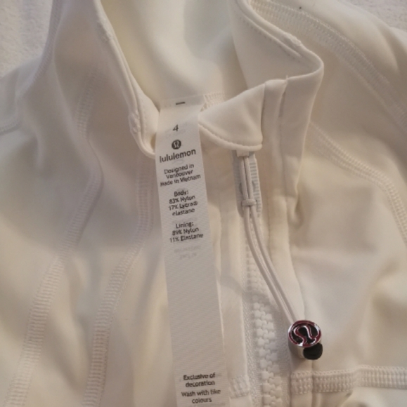 LULULEMON Define nulu jacket white size 4 , nwot - Picture 2 of 3